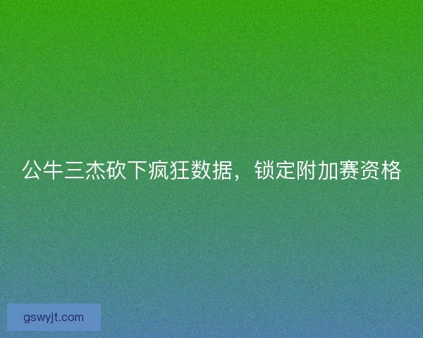 公牛三杰砍下疯狂数据，锁定附加赛资格